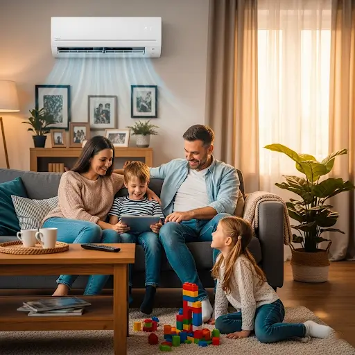 Residential Family Using Air Conditioner
