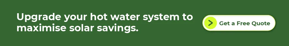Call to action encouraging users to upgrade their hot water system to maximise solar savings and reduce electricity bills