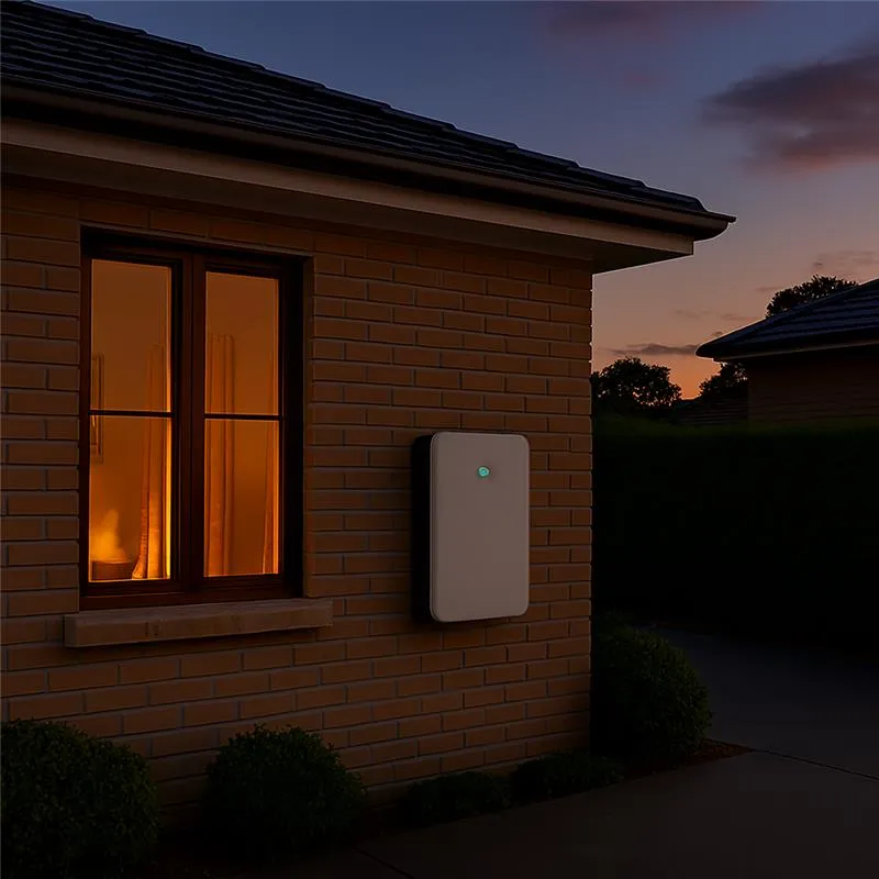 A solar battery installed outside a house, capturing sunlight for energy generation.