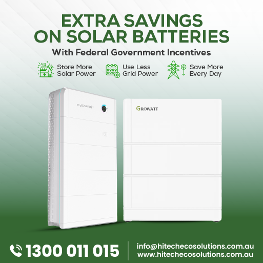 Solar battery systems showing extra savings with federal government incentives, designed to store solar power and reduce grid electricity use.