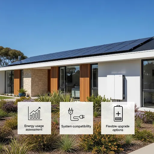 A modern home featuring solar panels installed on the roof, showcasing sustainable energy solutions.