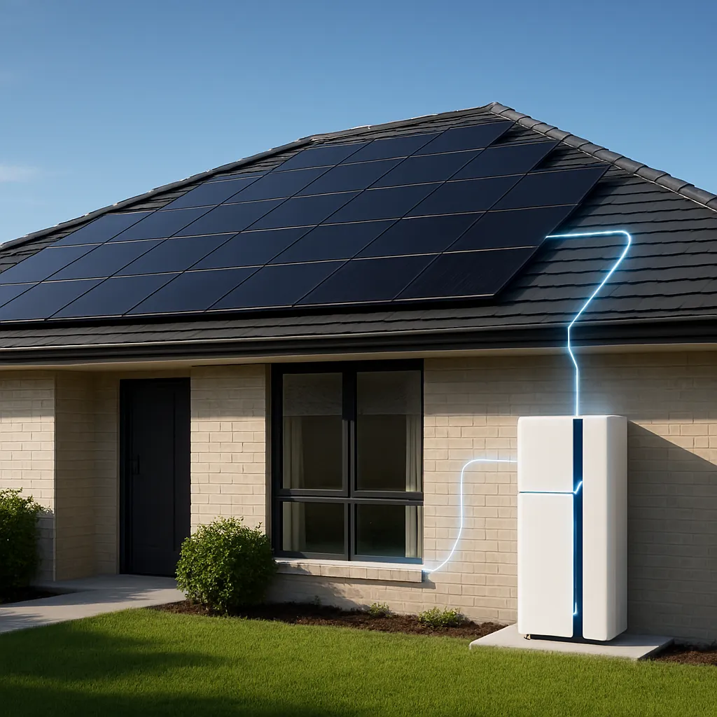 A house featuring solar panels on the roof, showcasing the integration of renewable energy in residential home.